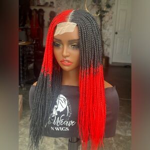 Glue-less closure wig ready to ship aw it is ,This is a hand made braided wig .